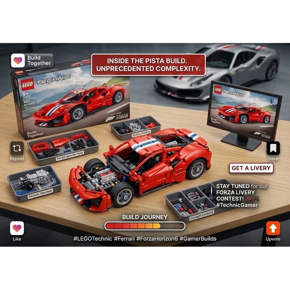 LEGO TECHNIC/FERRARI 488 PISTA/42235/882 PCS/NIB/MSLTFP082726